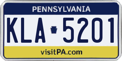 PA license plate KLA5201