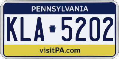 PA license plate KLA5202