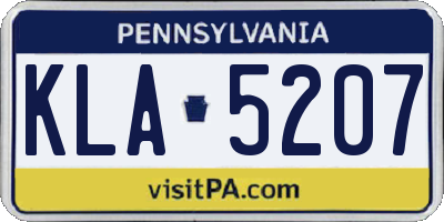 PA license plate KLA5207