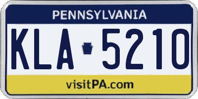 PA license plate KLA5210