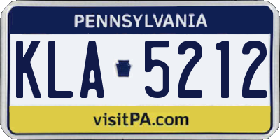 PA license plate KLA5212