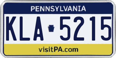 PA license plate KLA5215