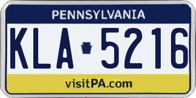 PA license plate KLA5216
