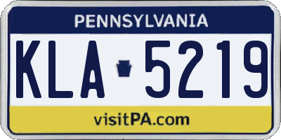 PA license plate KLA5219