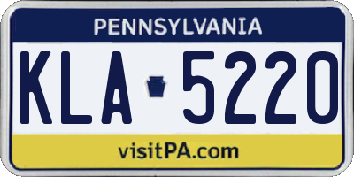 PA license plate KLA5220