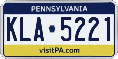 PA license plate KLA5221