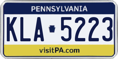 PA license plate KLA5223
