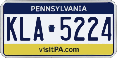 PA license plate KLA5224