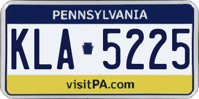 PA license plate KLA5225