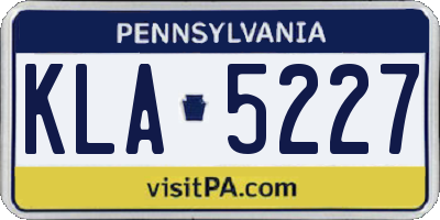 PA license plate KLA5227