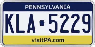 PA license plate KLA5229