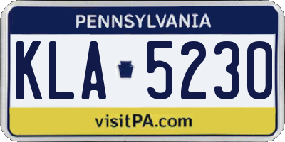 PA license plate KLA5230