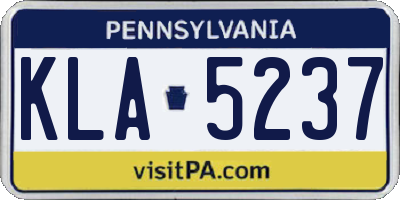 PA license plate KLA5237