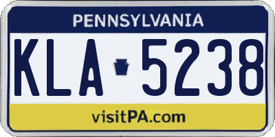 PA license plate KLA5238