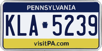 PA license plate KLA5239
