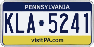 PA license plate KLA5241