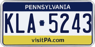 PA license plate KLA5243