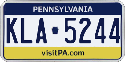 PA license plate KLA5244