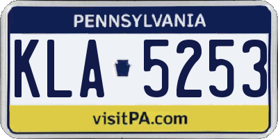 PA license plate KLA5253
