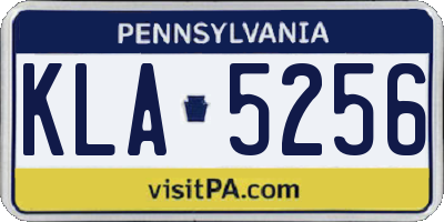 PA license plate KLA5256