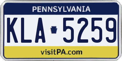 PA license plate KLA5259