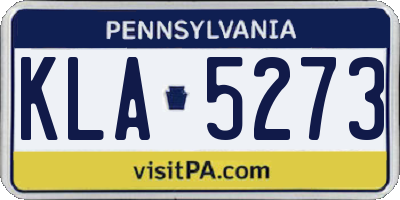PA license plate KLA5273