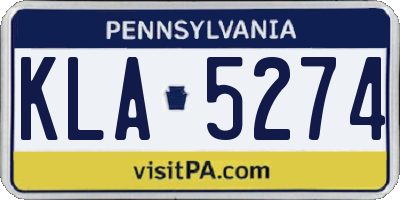 PA license plate KLA5274