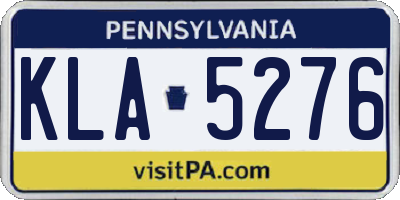 PA license plate KLA5276