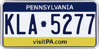 PA license plate KLA5277