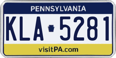 PA license plate KLA5281