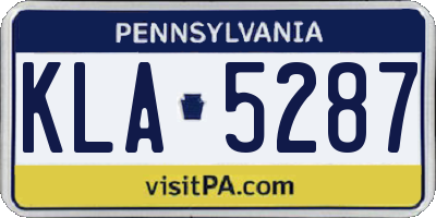 PA license plate KLA5287