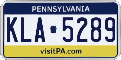 PA license plate KLA5289