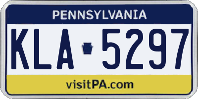 PA license plate KLA5297