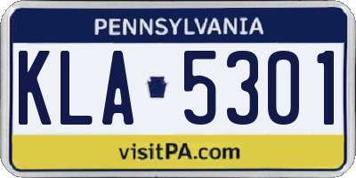 PA license plate KLA5301