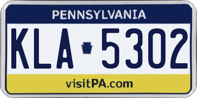 PA license plate KLA5302