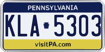 PA license plate KLA5303