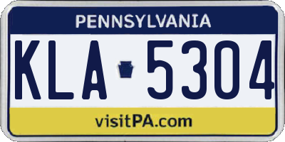 PA license plate KLA5304