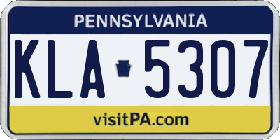 PA license plate KLA5307