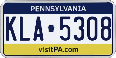 PA license plate KLA5308