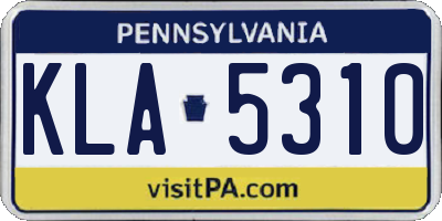 PA license plate KLA5310