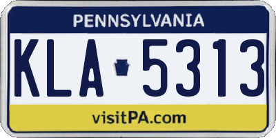 PA license plate KLA5313