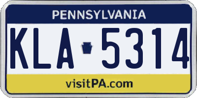 PA license plate KLA5314