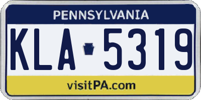 PA license plate KLA5319