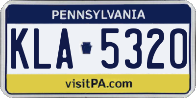PA license plate KLA5320