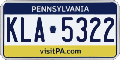 PA license plate KLA5322