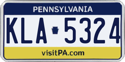 PA license plate KLA5324