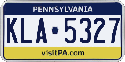 PA license plate KLA5327