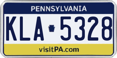 PA license plate KLA5328