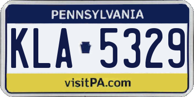 PA license plate KLA5329