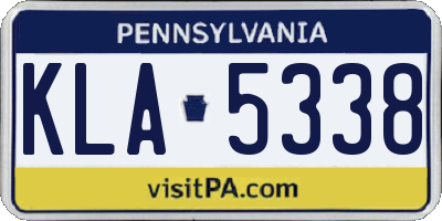 PA license plate KLA5338